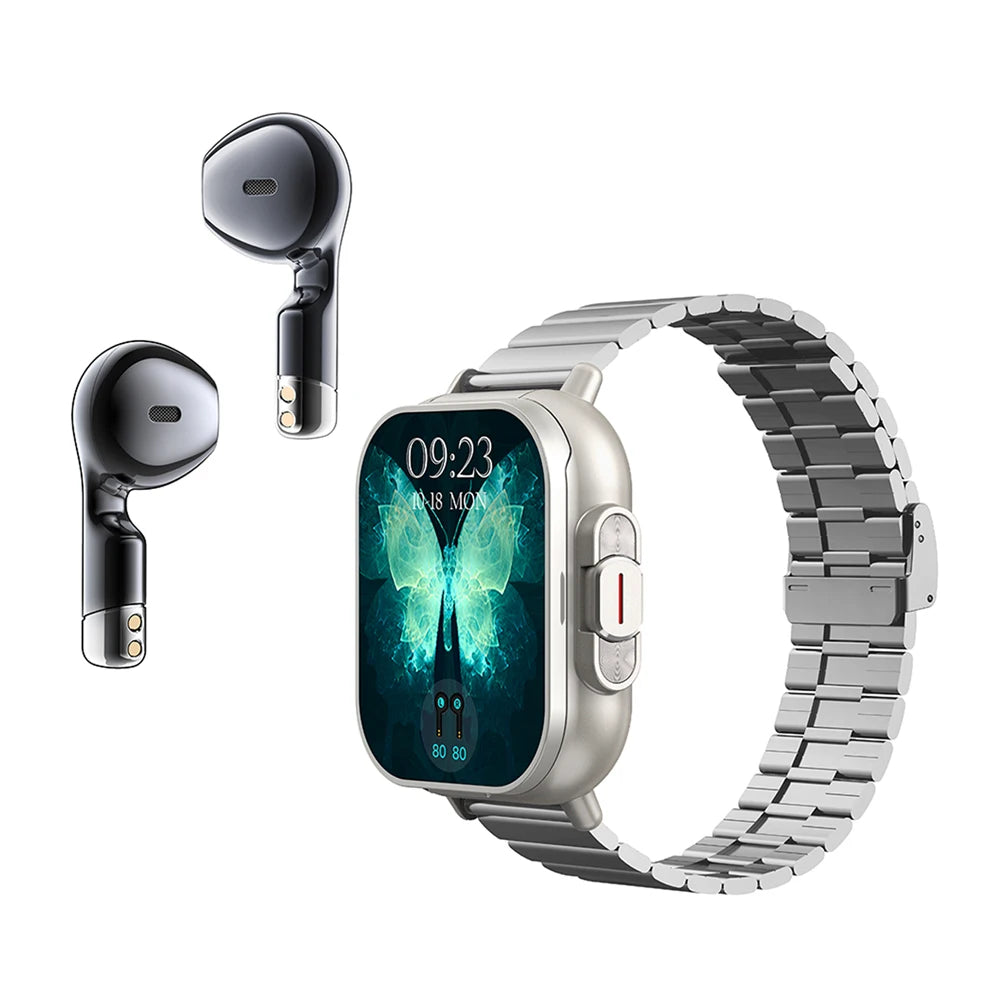 BT Call 2 in 1 Smartwatch with Earbuds NFC Health Monitoring Sports Men Smartwatch Headphones Smart Watch 2025